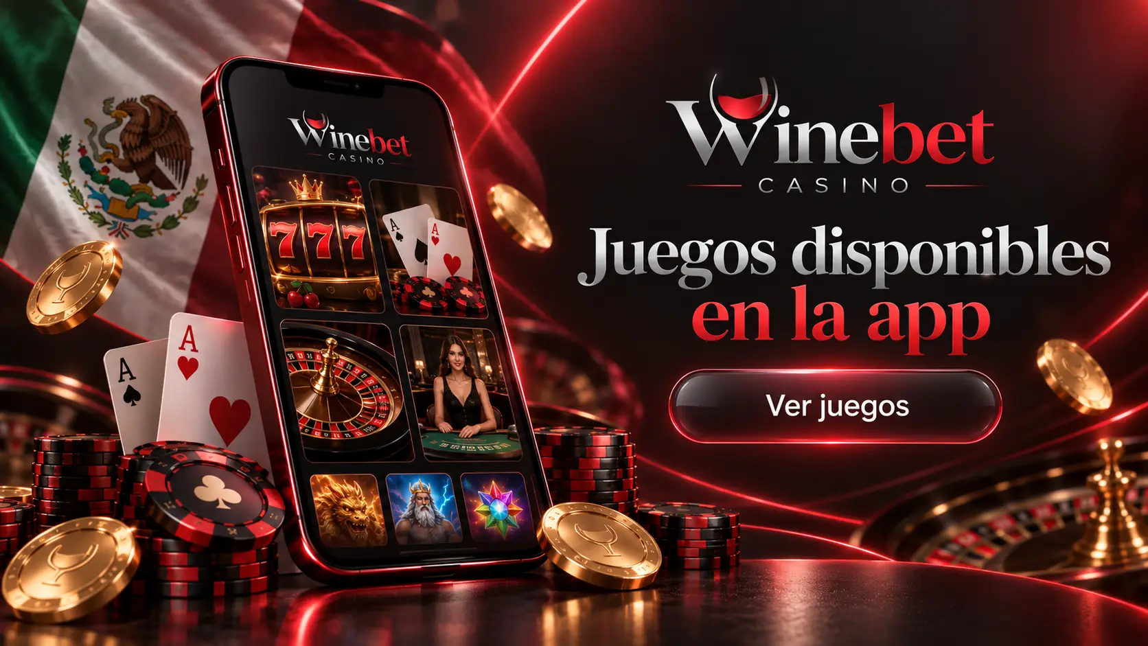 Juegos y funciones disponibles en la app de Winebet